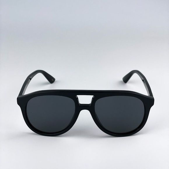 Gucci GG1320S 004 Sunglasses Black Grey Pilot Unisex - Picture 1 of 10